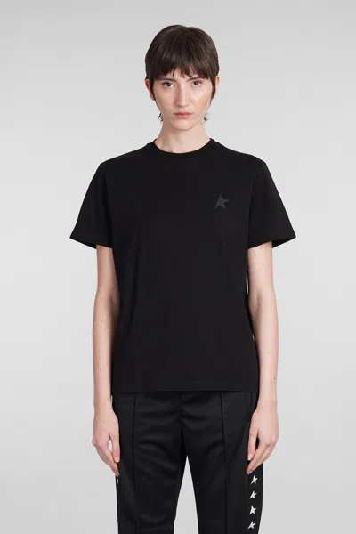 Golden Goose Cotton T-shirt With Iconic Frontal Star In Black
