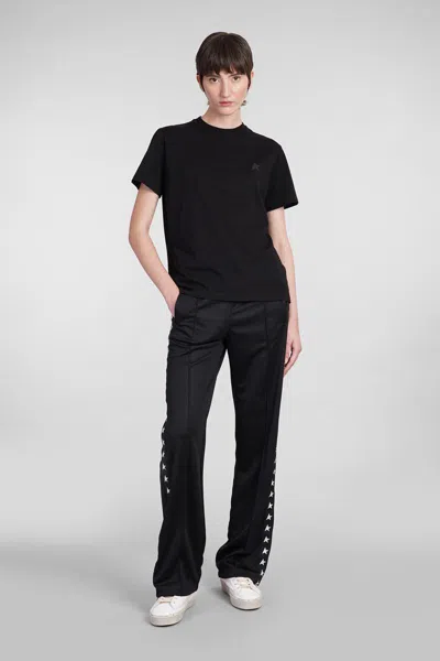 Golden Goose Cotton T-shirt With Iconic Frontal Star In Black