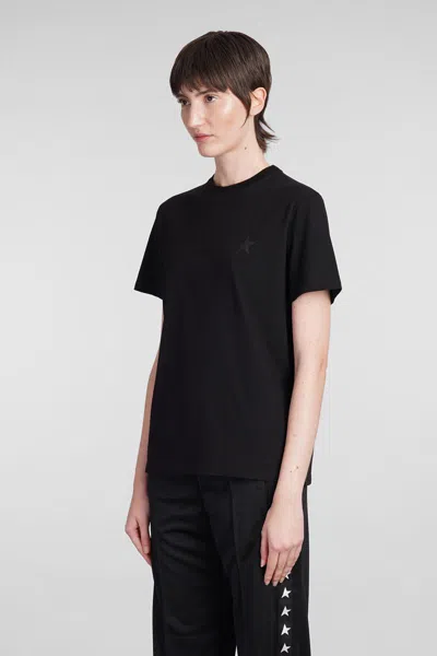Golden Goose Cotton T-shirt With Iconic Frontal Star In Black