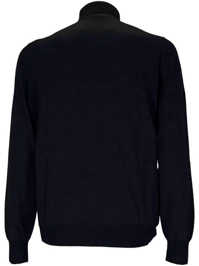 Gran Sasso Man Turtleneck Navy Size 46 Virgin Wool