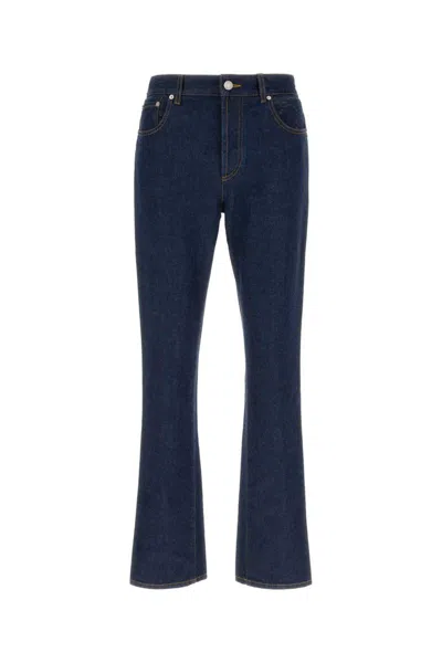 Gucci Mens Dark Blue Brand-embossed Mid-rise Straight-leg Jeans In Blue