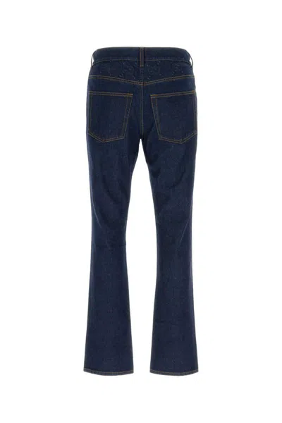 Gucci Mens Dark Blue Brand-embossed Mid-rise Straight-leg Jeans In Blue
