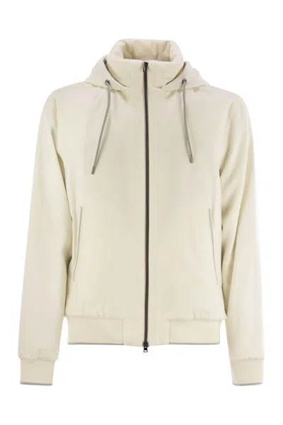 Shop Herno Cashmere And Silk Resort Bomber Jacket In Beige