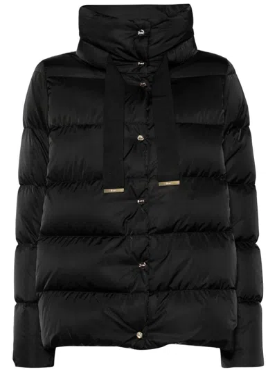 Herno Shiny Satin Cape Down Jacket Clothing In Black