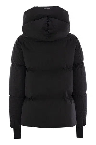 Shop Herno Hooded Down Jacket In Black