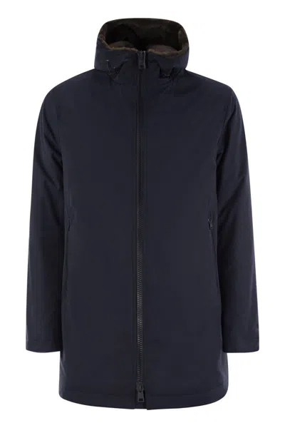 Shop Herno Hooded Padded Parka In Blue