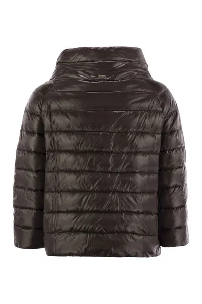 Herno Puffer High-neck Jacket In Brown