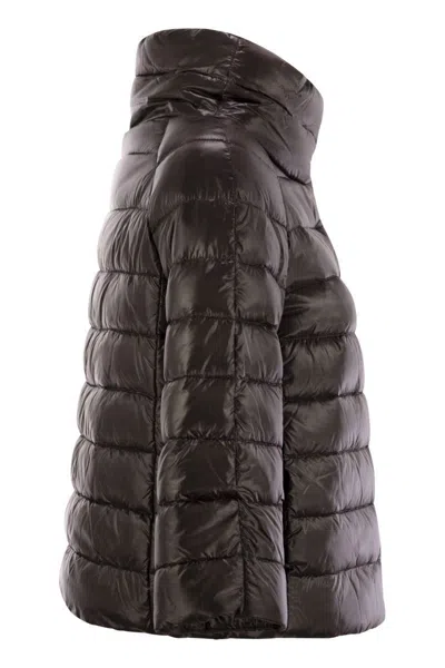 Herno Puffer High-neck Jacket In Brown
