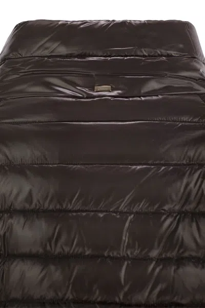 Herno Puffer High-neck Jacket In Brown