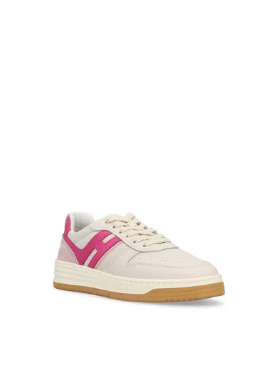 Shop Hogan Sneakers In White/fuchsia