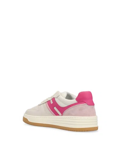 Shop Hogan Sneakers In White/fuchsia