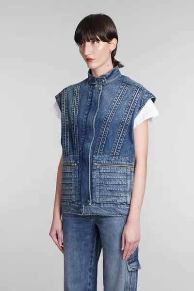 Shop Iro Odilae Denim Jackets In Blue