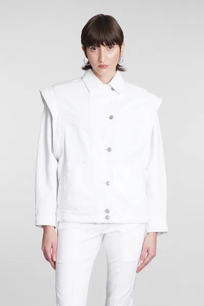 Isabel Marant Harmon Denim Jackets In White Cotton In White