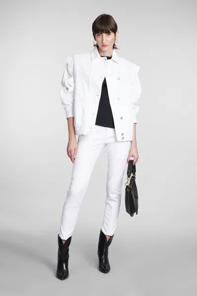 Isabel Marant Harmon Denim Jackets In White Cotton In White
