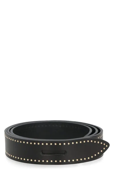 Shop Isabel Marant Lecce Leather Belt In Black