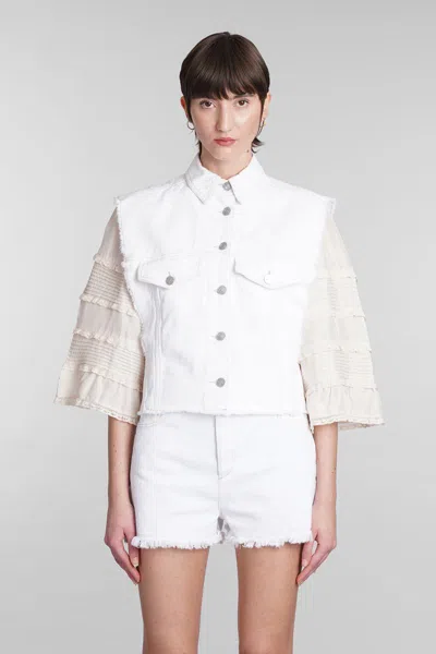 Shop Isabel Marant Tyra Denim Jackets In White