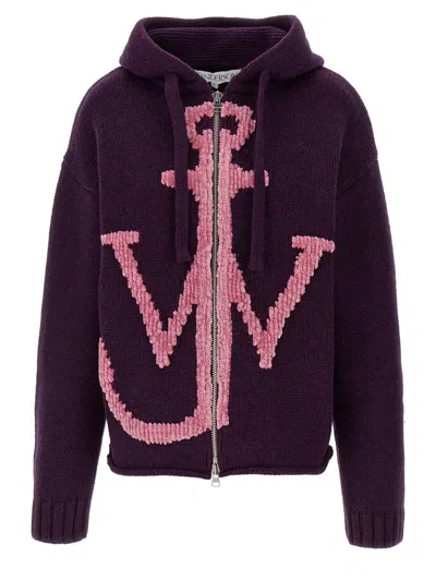 Shop Jw Anderson J.w. Anderson 'anchor Jwa' Hoodie In Purple