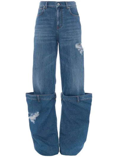 Jw Anderson J.w.anderson Maxi Turn Up Jeans In Blue