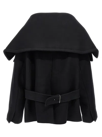 Jacquemus Le Caban Caruso Draped-collar Jacket Women In Black