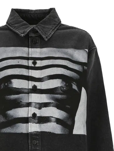 Shop Jean Paul Gaultier Shirts In Vintageblack/white/white