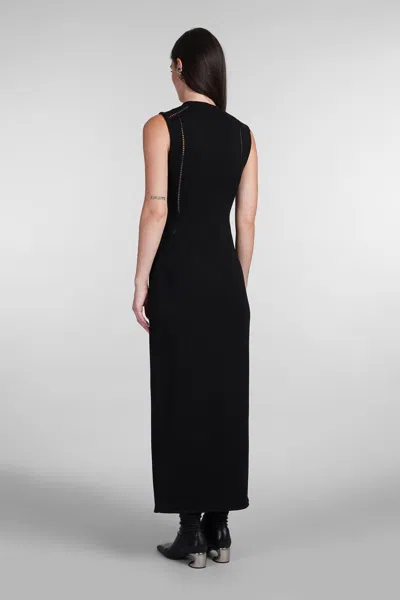 Jil Sander Crew-neck Knitted Maxi Dress In Black