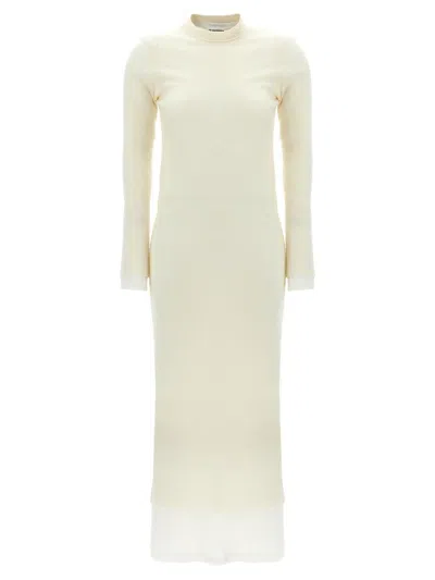 Jil Sander Dress With Petticoat Dresses White In White