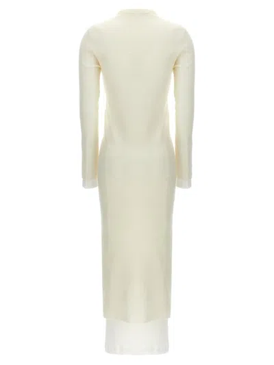 Jil Sander Dress With Petticoat Dresses White In White