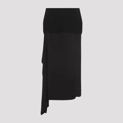Jil Sander Black Wool Skirt In Black