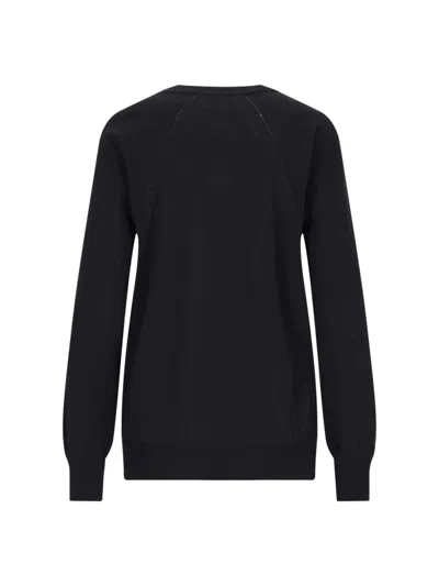 Jil Sander Merino Wool Crew Neck Sweater In Blue