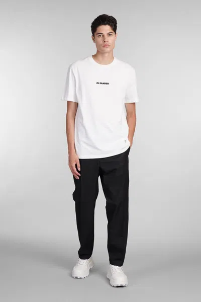 Jil Sander White T-shirt With Short Sleeves And Contrasting Logo Print In Cotton Man In White