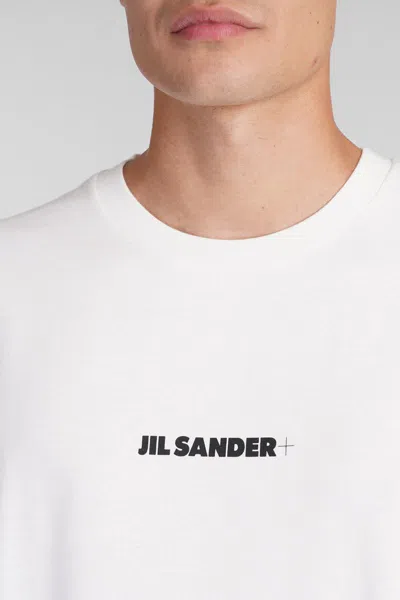 Jil Sander White T-shirt With Short Sleeves And Contrasting Logo Print In Cotton Man In White