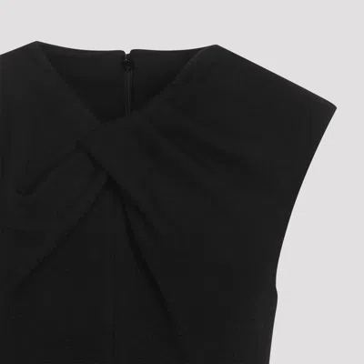 Jil Sander Sleeveless Pleated Neck Top In Black