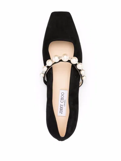 Shop Jimmy Choo Ade Suede Leather Ballet Flats In Black