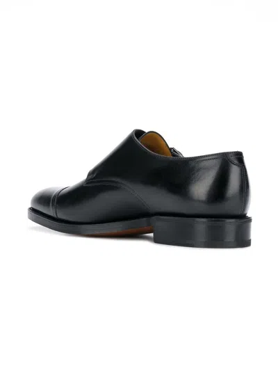 John Lobb Hand-sewn Black Calf Leather Double Buckle Shoe In Black