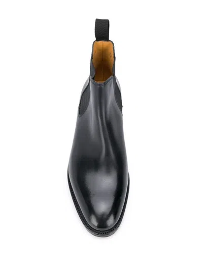 John Lobb Lawry Slip-on Boots In Leather In Black
