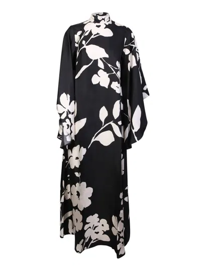 La Doublej Magnifico Silk Kimono-sleeve Maxi Dress In Black