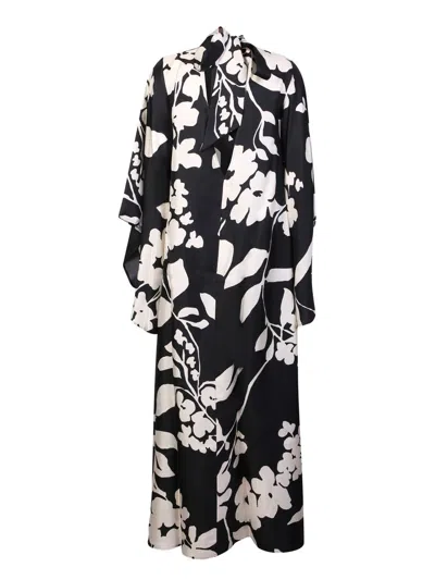 La Doublej Magnifico Silk Kimono-sleeve Maxi Dress In Black