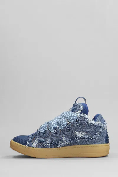 Shop Lanvin Curb Sneakers In Blue