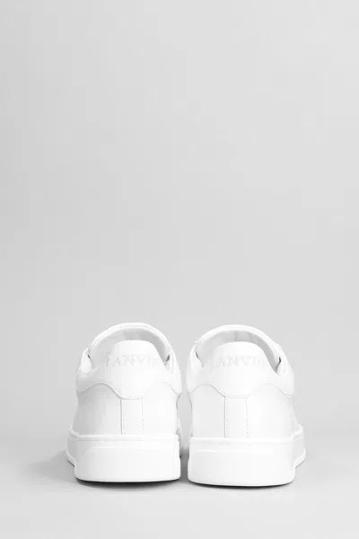 Lanvin Leather Low Top Sneakers With Contrasting Heel Counter In White