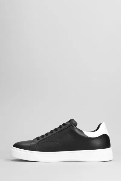 Lanvin Ddb0 Leather Sneakers For Men In Black/white