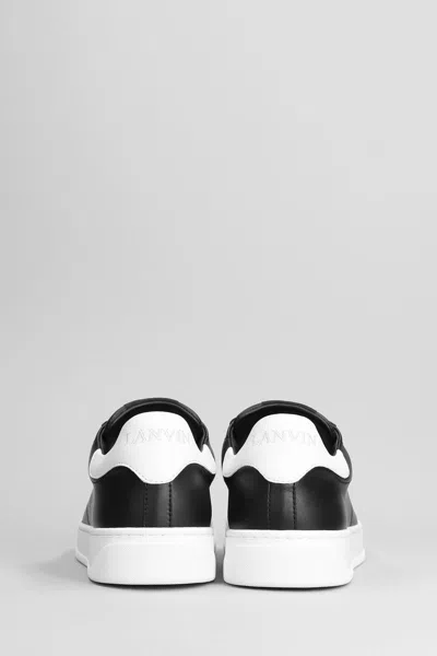 Lanvin Ddb0 Leather Sneakers For Men In Black/white
