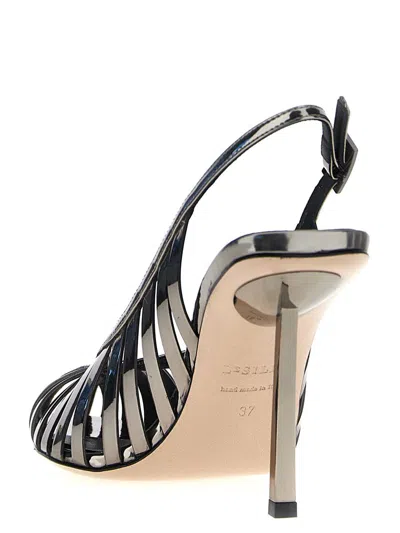 Shop Le Silla 'chanel Cage' Pumps In Silver