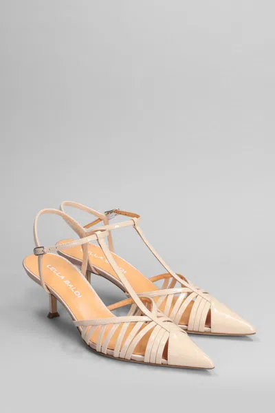 Lella Baldi Pumps In Powder Patent Leather In Powder