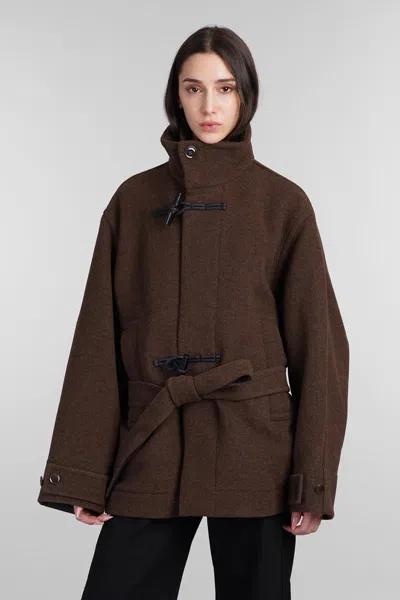 Shop Lemaire Coat In Brown