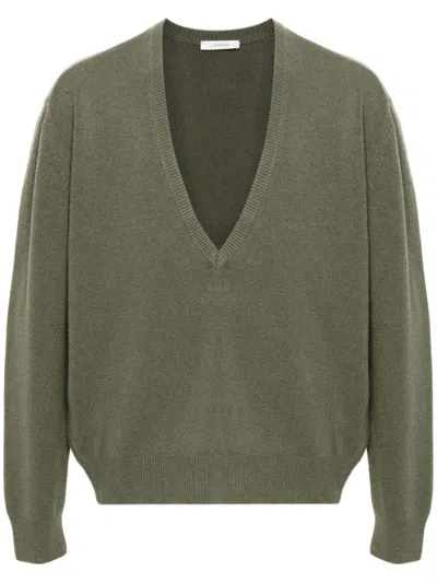 Shop Lemaire Deep V Neck Jumper Clothing In Grey