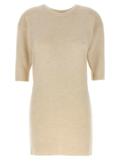 Lemaire Knitted Dress With Removable Sleeves In White