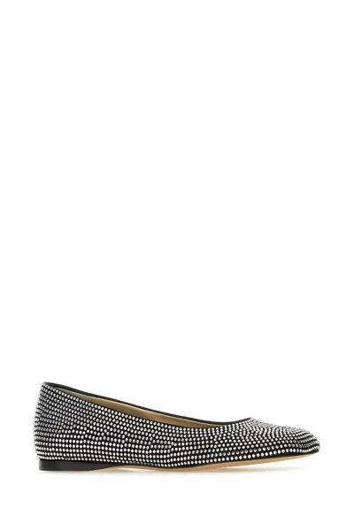 Loewe Toy Crystal-embellished Suede Ballet Flats In Black