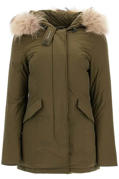 Shop Woolrich Luxury Arctic Parka With Fur In Brown