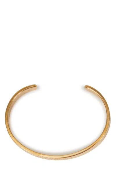 Maison Margiela 925 Silver Logo Engraved Slip-on Bracelet In Gold