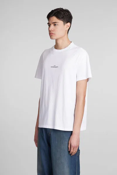 Maison Margiela Distorted Logo T-shirt In White